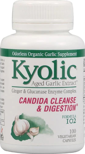 Kyolic Candida Cleanse 102: Extrato de Alho Envelhecido para Digestão e Bem-Estar - 100 Cápsulas Vegetarianas
