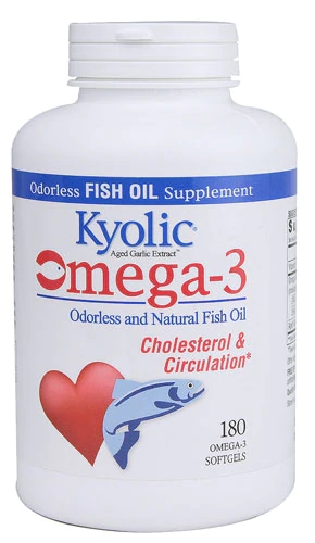 Kyolic Extrato de Alho Envelhecido Ômega 3 - 180 Cápsulas Gelatinosas para Colesterol e Circulação