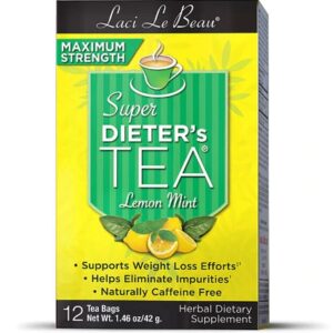 Chá Laci Le Beau Super Dieter Maximum Strength Limão Hortelã - 12 Sachês