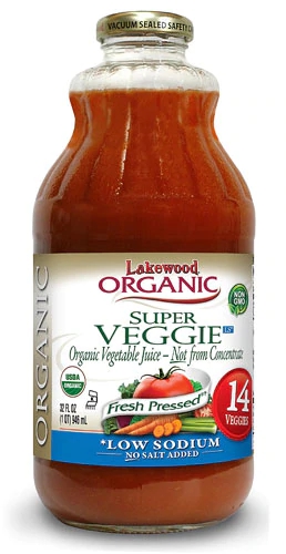 Suco Orgânico Lakewood Cold Pressed Super Veggie Baixo Sódio 946ml - Nutrição Pura