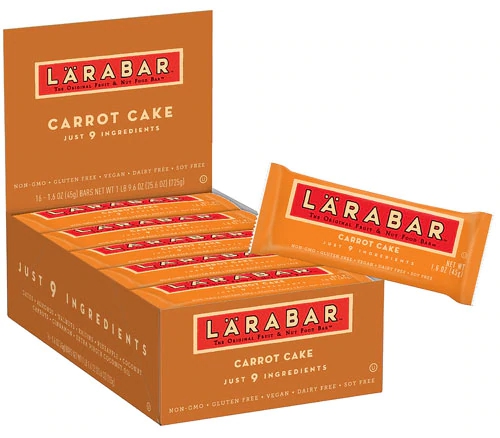 Larabar Barra de Frutas e Nozes Sem Glúten Sabor Carrot Cake - 16 Barras (Aprox. 454g)