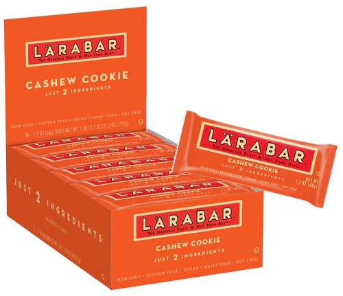 Larabar Barra de Frutas e Castanhas Cashew Cookie Sem Glúten - 16 Barras (Aprox. 480g)