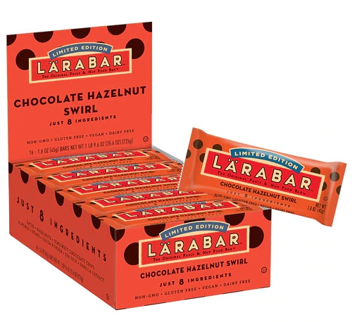 Larabar Barra de Frutas e Nozes Chocolate Avelã Sem Glúten - 16 Barras (Aprox. 480g)