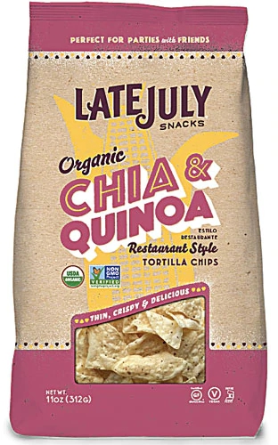 Late July Snacks Tortilla Chips Restaurant Style Chia & Quinoa -- 11 oz