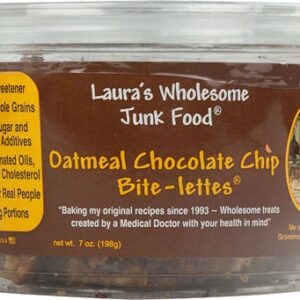Bite-Lettes Aveia com Chocolate Laura's Wholesome Junk Food 198g: Sabor e Bem-Estar em Cada Mordida