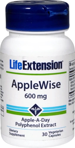 Life Extension AppleWise 600mg - 30 Cápsulas Vegetarianas - Polifenóis da Maçã - Saúde e Bem-Estar