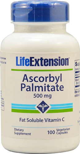 Ascorbil Palmitato Life Extension 500mg - 100 Cápsulas Vegetais | Vitamina C Antioxidante