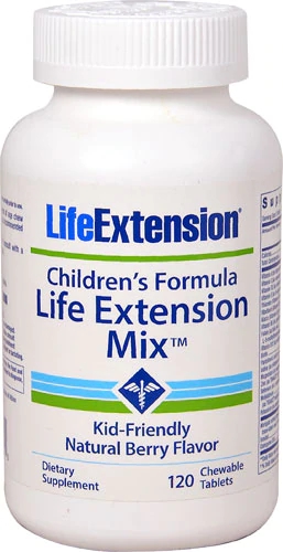 Life Extension Children's Formula Mix™ Natural Berry - 120 Comprimidos Mastigáveis