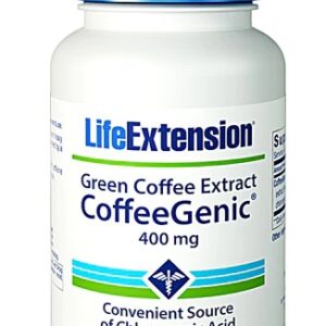 Life Extension CoffeeGenic™ Extrato de Café Verde 400mg - 90 Cápsulas Vegetarianas