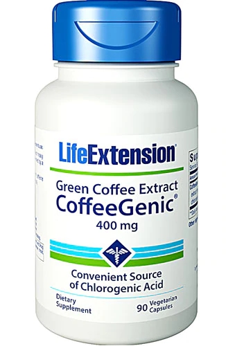 Life Extension CoffeeGenic™ Extrato de Café Verde 400mg - 90 Cápsulas Vegetarianas
