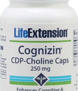 Life Extension Cognizin CDP-Colina 250mg - 60 Cápsulas Vegetarianas para Saúde Cerebral