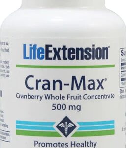 Life Extension Cran-Max® 500mg - 60 Cápsulas Vegetarianas - Suporte Urinário e Antioxidante