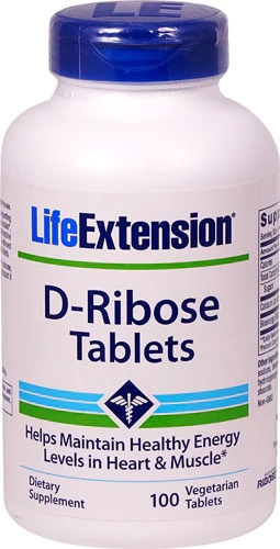 Life Extension D-Ribose Tablets 100 Comprimidos Vegetarianos - Energia Celular