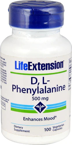 Life Extension DL-Fenilalanina 500 mg - 100 Cápsulas Vegetarianas - Suplemento Essencial