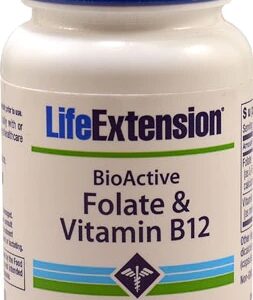 Life Extension Folato & Vitamina B12 - 90 Cápsulas Vegetarianas - Saúde Cerebral e Energética