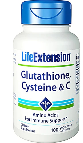 Life Extension Glutatião e Cisteína & C - 100 Cápsulas Vegetarianas - Potencialize sua Saúde Antioxidante