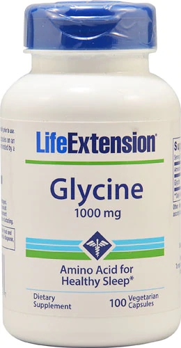 Life Extension Glicina 1000mg - 100 Cápsulas Vegetarianas para Bem-Estar