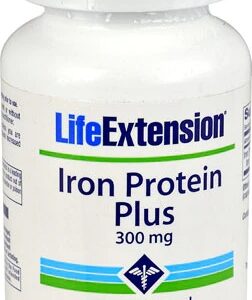 Life Extension Iron Protein Plus 300 mg - 100 Cápsulas: Ferro Sucinilado para Máxima Absorção