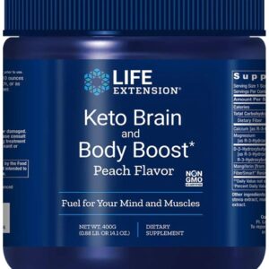 Life Extension Keto Brain and Body Boost Peach -- 14.1 oz