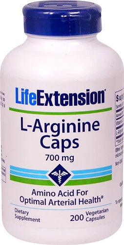 Life Extension L-Arginina 700mg - 200 Cápsulas Vegetarianas - Promoção Brasil