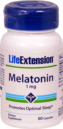 Life Extension Melatonina 1mg - 60 Cápsulas para Sono Reparador