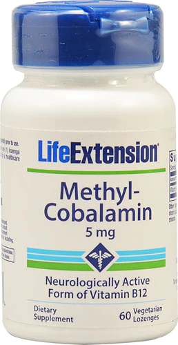 Life Extension Metilcobalamina 5mg 60 Pastilhas - Vitamina B12 Essencial