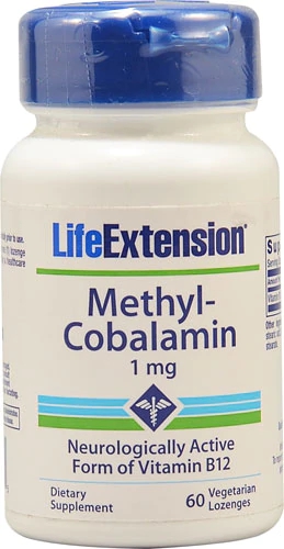 Life Extension Metilcobalamina 1mg - 60 Pastilhas - Vitamina B12 Essencial