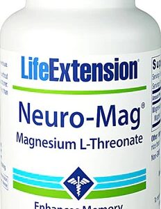 Life Extension Neuro-Mag Magnésio L-Treonato 90 Cápsulas Vegetarianas - Saúde Cerebral