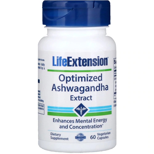 Life Extension Ashwagandha Extrato Padronizado 60 Cápsulas Vegetarianas - Bem-Estar e Equilíbrio
