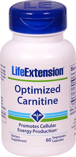 Life Extension Optimized Carnitine - 60 Cápsulas Vegetarianas para Energia e Saúde Muscular