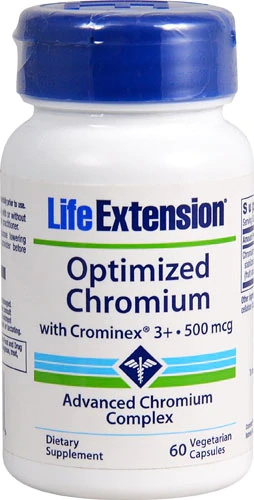 Life Extension Cromo Crominex® 3+ 500mcg - 60 Cápsulas Vegetarianas