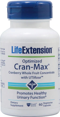 Life Extension Optimized Cran-Max® com UTIRose™ - 60 Cápsulas Vegetarianas - Suporte Urinário