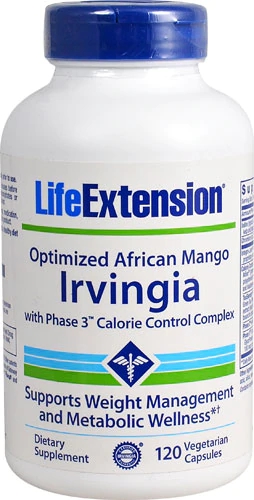 Life Extension Optimized Irvingia com Phase 3 Controle Calórico 120 Cápsulas Vegetarianas