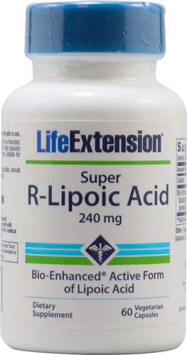 Life Extension Super R-Lipoic Acid 240mg - 60 Cápsulas Vegetarianas - Antioxidante Potente