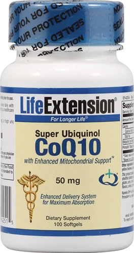 Life Extension Super Ubiquinol CoQ10 50mg - 100 Cápsulas Gelatinosas - Antioxidante e Energia Celular