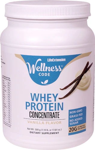Life Extension Wellness Code™ Whey Protein Concentrado Baunilha 18 Porções - Nutrição Superior