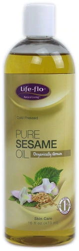 Óleo de Gergelim Orgânico Puro Life-Flo 473ml - Benefícios Naturais para Pele e Saúde