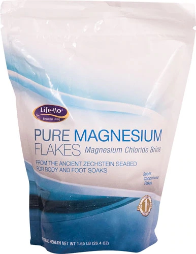 Life-Flo Flocos de Magnésio Puro - 748g para Banho e Bem-Estar