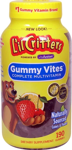 L'il Critters Gummy Vites Complete Assorted Fruit - 190 Gomas de Ursinho - Multivitamínico Infantil