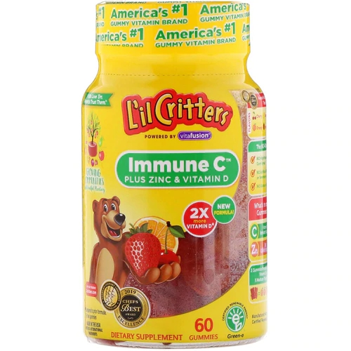 L'il Critters Immune C™ Plus Zinco e Vitamina D Frutas Sortidas 60 Gomas