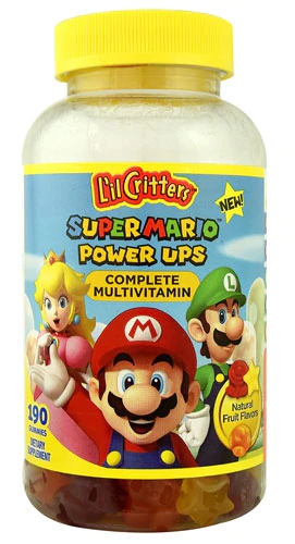 L'il Critters Super Mario™ Power Ups Complete Multivitamin Natural Fruit -- 190 Gummies