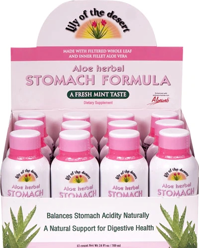 Lily of the Desert Aloe Herbal Stomach Formula Hortelã Fresca - 12 Shots (180ml)