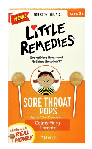Little Remedies Sore Throat Pops Mel - 10 Unidades - Alívio para Dor de Garganta