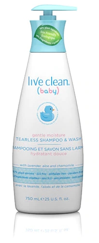 Live Clean Baby Shampoo e Lavagem Suave Sem Lágrimas, 739ml - Cuidado Delicado para o Bebê