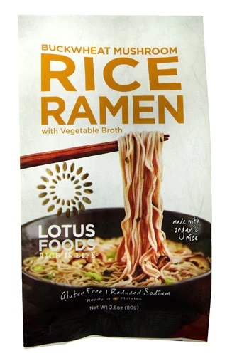 Lotus Foods Ramen de Trigo Sarraceno e Cogumelos com Caldo de Legumes - 80g
