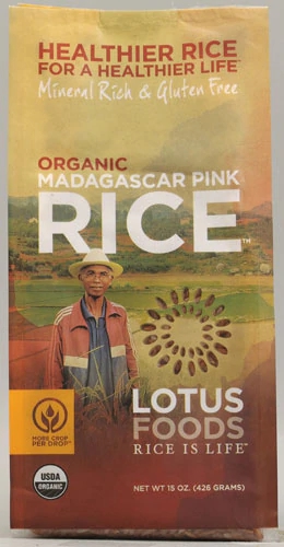 Arroz Rosa Orgânico Madagascar Lotus Foods 425g - Grãos Nobres e Nutritivos