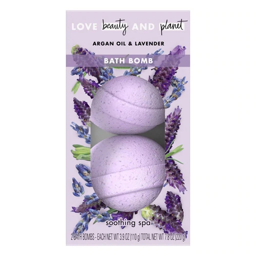 Bombas de Banho Love Beauty and Planet Óleo de Argan e Lavanda - Pacote com 2 Unidades (Aprox. 170g)