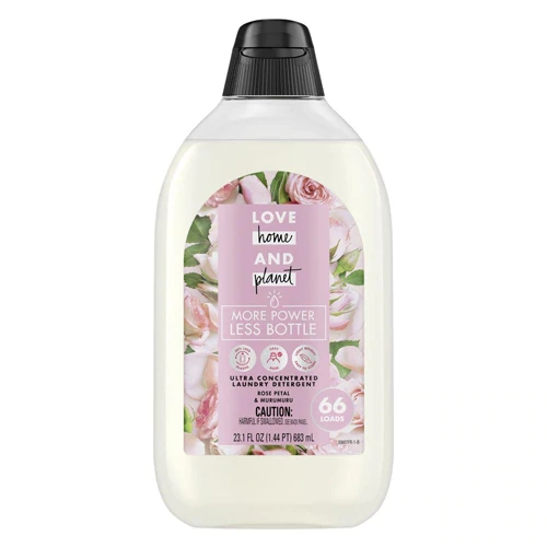 Love Home & Planet Detergente Floral Rose e Muru 655g - Limpeza Profunda e Fragrância Duradoura
