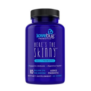 LoveBug Probiotics Here's The Skinny™ - 30 Comprimidos para Saúde Intestinal