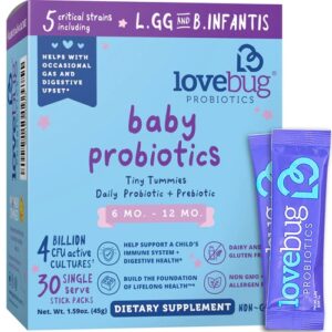 Comprar lovebug probiotics tiny tummies™ for babies 6 -12 mo -- 30 packets preço no brasil babies & kids baby supplements baby vitamins & supplements suplementos em oferta suplemento importado loja 17 online promoção -